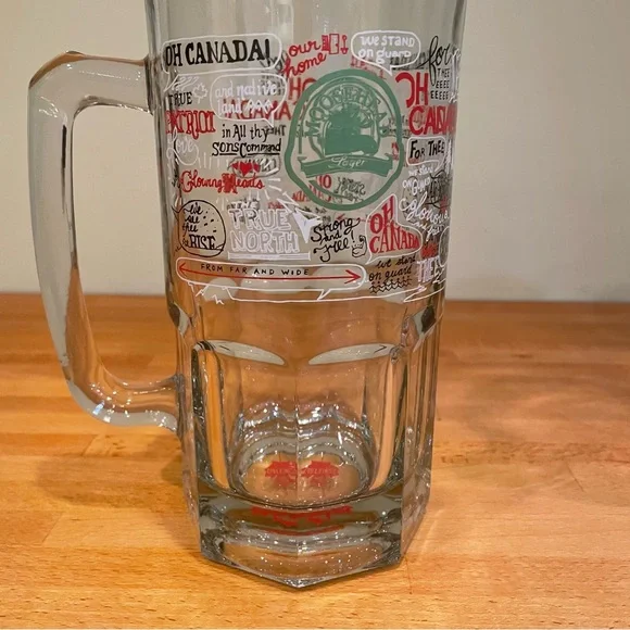 “OH CANADA” Glass Beer Mugs - Set of 2 - Picture 2 of 8